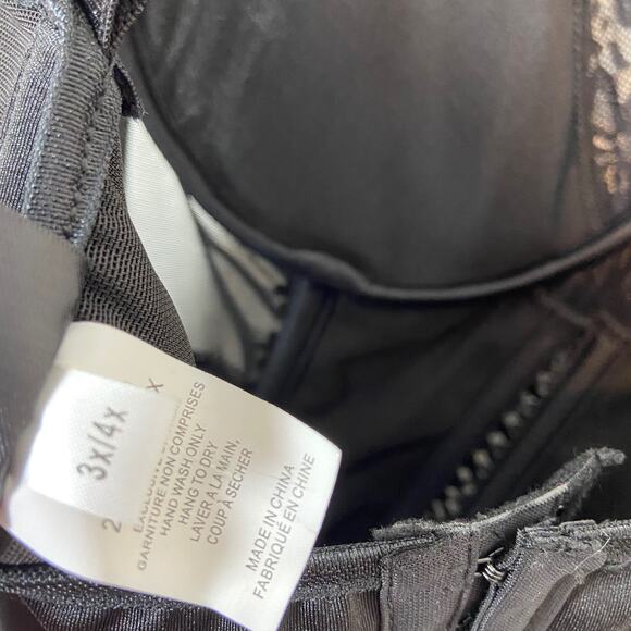 Coquette Diva Bustier Corset Look Black Sexy Vibe Stretch SZ 3X to 4X Sheer Mesh - Picture 7 of 16